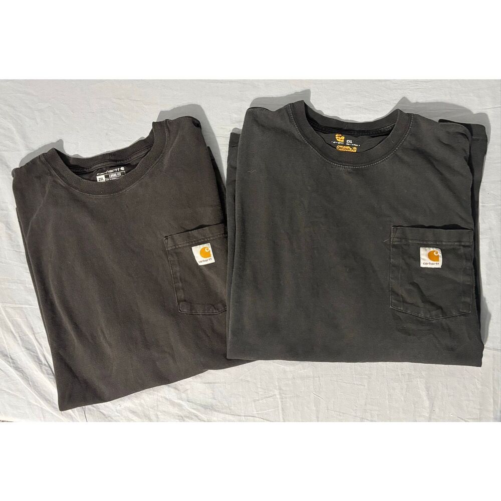 Carhartt Heavyweight Pocket T-shirt Mens Size 2XL Black Short Sleeve Lot of 2